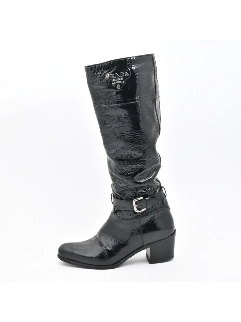 Prada Long Boots Black Leather